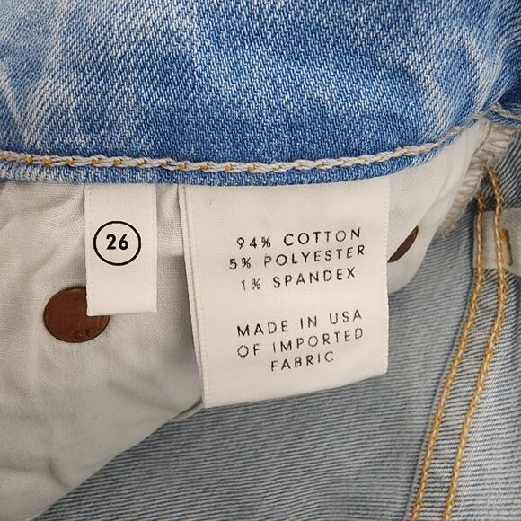 GRLFRND Distressed Straight Leg High Rise Reed Light Jeans In Last Stop Size 26 - Picture 4 of 6